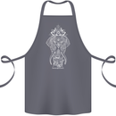 White Mandala Art Elephant Cotton Apron 100% Organic Steel
