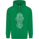 White Mandala Art Elephant Mens 80% Cotton Hoodie Irish Green