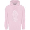 White Mandala Art Elephant Mens 80% Cotton Hoodie Light Pink