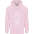 White Mandala Art Elephant Mens 80% Cotton Hoodie Light Pink