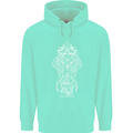 White Mandala Art Elephant Mens 80% Cotton Hoodie Peppermint