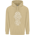 White Mandala Art Elephant Mens 80% Cotton Hoodie Sand