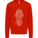 White Mandala Art Elephant Mens Sweatshirt Jumper Bright Red