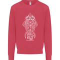White Mandala Art Elephant Mens Sweatshirt Jumper Heliconia