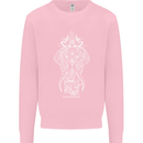 White Mandala Art Elephant Mens Sweatshirt Jumper Light Pink
