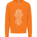 White Mandala Art Elephant Mens Sweatshirt Jumper Orange