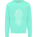 White Mandala Art Elephant Mens Sweatshirt Jumper Peppermint