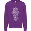 White Mandala Art Elephant Mens Sweatshirt Jumper Purple