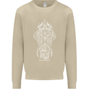 White Mandala Art Elephant Mens Sweatshirt Jumper Sand