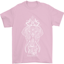 White Mandala Art Elephant Mens T-Shirt Cotton Gildan Light Pink