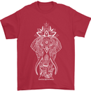 White Mandala Art Elephant Mens T-Shirt Cotton Gildan Red