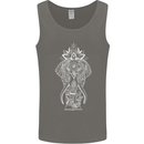White Mandala Art Elephant Mens Vest Tank Top Charcoal
