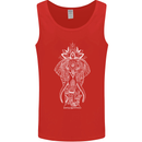 White Mandala Art Elephant Mens Vest Tank Top Red