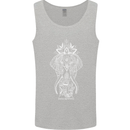 White Mandala Art Elephant Mens Vest Tank Top Sports Grey