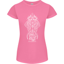 White Mandala Art Elephant Womens Petite Cut T-Shirt Azalea