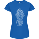 White Mandala Art Elephant Womens Petite Cut T-Shirt Royal Blue