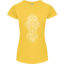 White Mandala Art Elephant Womens Petite Cut T-Shirt Yellow