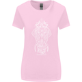 White Mandala Art Elephant Womens Wider Cut T-Shirt Light Pink