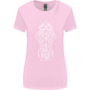 White Mandala Art Elephant Womens Wider Cut T-Shirt Light Pink