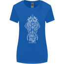 White Mandala Art Elephant Womens Wider Cut T-Shirt Royal Blue