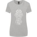 White Mandala Art Elephant Womens Wider Cut T-Shirt Sports Grey