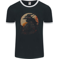Samurai Storm Japanese Fantasy Warrior Mens Ringer T-Shirt FotL Black/White