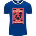 I Love My Pitbull & 3 People Funny Mens Ringer T-Shirt FotL Royal Blue/White