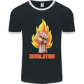 Pixelated Revolution Anarchy Anarchist 99% Mens Ringer T-Shirt FotL Black/White