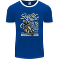 Scooter Racer Legend 1978 Motorbike Mens Ringer T-Shirt FotL Royal Blue/White