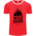 Hiking Wild Thing Camping Rambling Outdoors Mens Ringer T-Shirt FotL Red/White