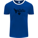 Viking Thor Odin Valhalla Norse Mythology Mens White Ringer T-Shirt Royal Blue/White