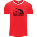 Hang Gliding Evolution Funny Hang Glider Mens Ringer T-Shirt FotL Red/White