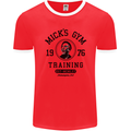 Micks Gym Training Boxing Boxer Box Mens Ringer T-Shirt FotL Red/White