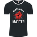 Black Lives Matter Mens Ringer T-Shirt FotL Black/White