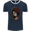 Day of the Dead La Catrina DOTD Sugar Skull Mens Ringer T-Shirt FotL Navy Blue/White