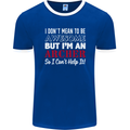 I Dont Mean to Be but Im an Archer Archery Mens Ringer T-Shirt FotL Royal Blue/White