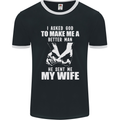 Husband & Wife Wedding Anniversary God Mens Ringer T-Shirt FotL Black/White