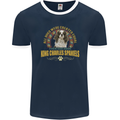 A Cavalier King Charles Spaniel Dog Mens Ringer T-Shirt FotL Navy Blue/White