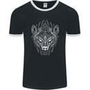 Viking Bear Symbols With Valknut Symbol Mens Ringer T-Shirt FotL Black/White