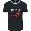 Made in the USA America American Mens Ringer T-Shirt FotL Black/White