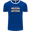 If Mud Aint Flying Motocross Biker 4X4 Mens Ringer T-Shirt FotL Royal Blue/White