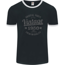 Vintage Year 73rd Birthday 1950 Mens Ringer T-Shirt FotL Black/White