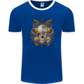 Scuba Diving Skull Diver Dive Mens Ringer T-Shirt FotL Royal Blue/White