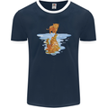 Funny Tiger Cat Reflection Mens Ringer T-Shirt FotL Navy Blue/White