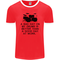 A Bad Day on My Drums Drummer Drumming Mens Ringer T-Shirt FotL Red/White