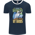 Easily Distracted by Bird Watching Mens Ringer T-Shirt FotL Navy Blue/White