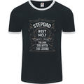 Father's Day No 1 Stepdad Step Dad Funny Mens Ringer T-Shirt FotL Black/White