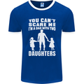 Dad With Two Daughters Funny Fathers Day Mens Ringer T-Shirt FotL Royal Blue/White