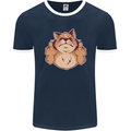 Grumpy Cat Finger Flip Offensive Funny Mens Ringer T-Shirt FotL Navy Blue/White