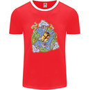Climate Change Earth Destruction Nuclear War Mens Ringer T-Shirt FotL Red/White
